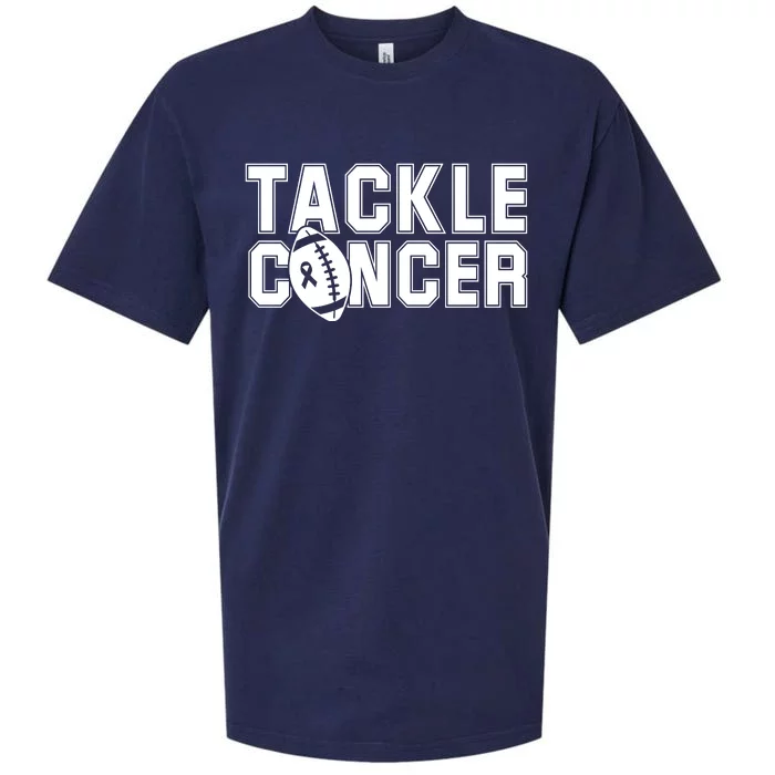 Tackle Cancer Football Ribbon Breast Cancer Awareness Sueded Cloud Jersey T-Shirt