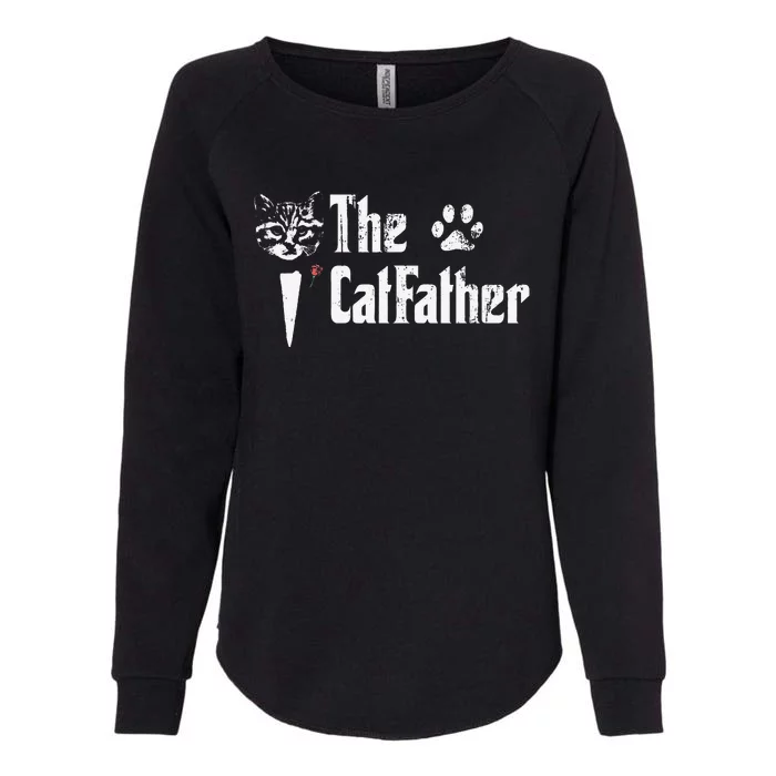 The Catfather Funny Fathers Day Gift For Cat Daddy Womens California Wash Sweatshirt