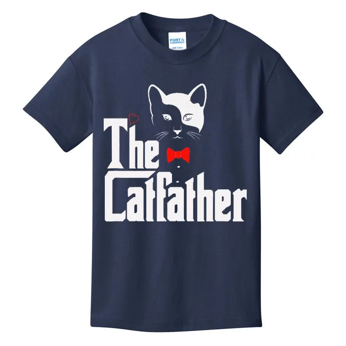 The Catfather Funny Cat Dad Lover Gift Kids T-Shirt