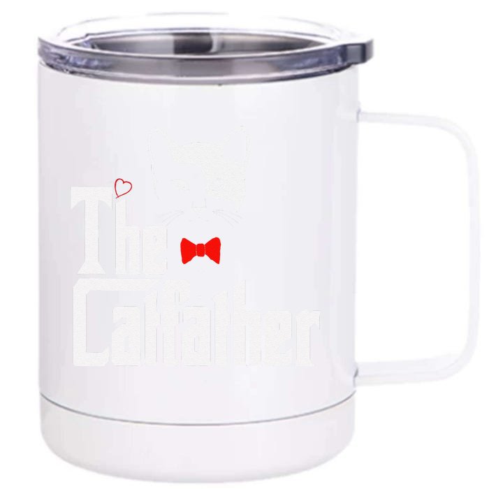 The Catfather Funny Cat Dad Lover Gift Front & Back 12oz Stainless Steel Tumbler Cup