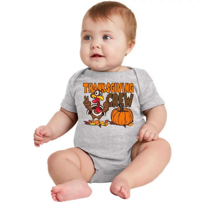 Thanksgiving Crew Funny Turkey Fall Baby Bodysuit