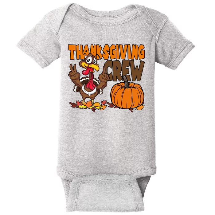 Thanksgiving Crew Funny Turkey Fall Baby Bodysuit