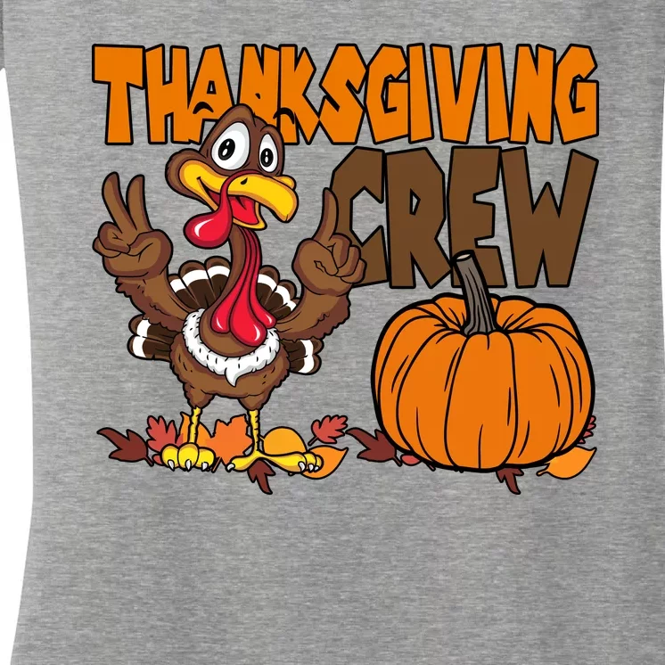 Thanksgiving Crew Funny Turkey Fall Women's V-Neck T-Shirt