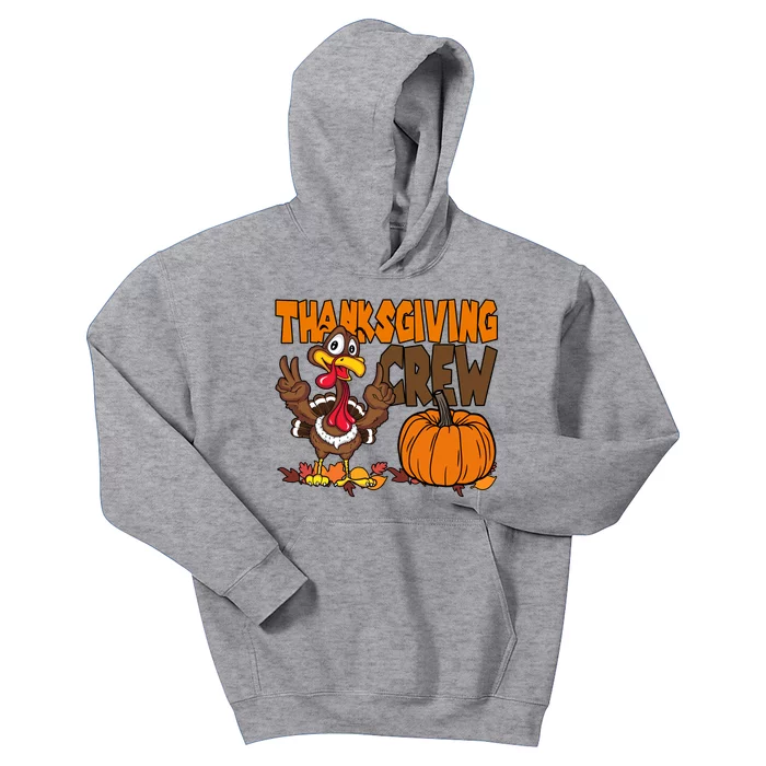 Thanksgiving Crew Funny Turkey Fall Kids Hoodie