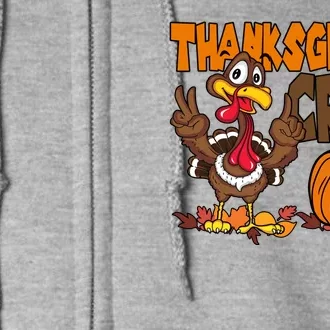 Thanksgiving Crew Funny Turkey Fall Full Zip Hoodie