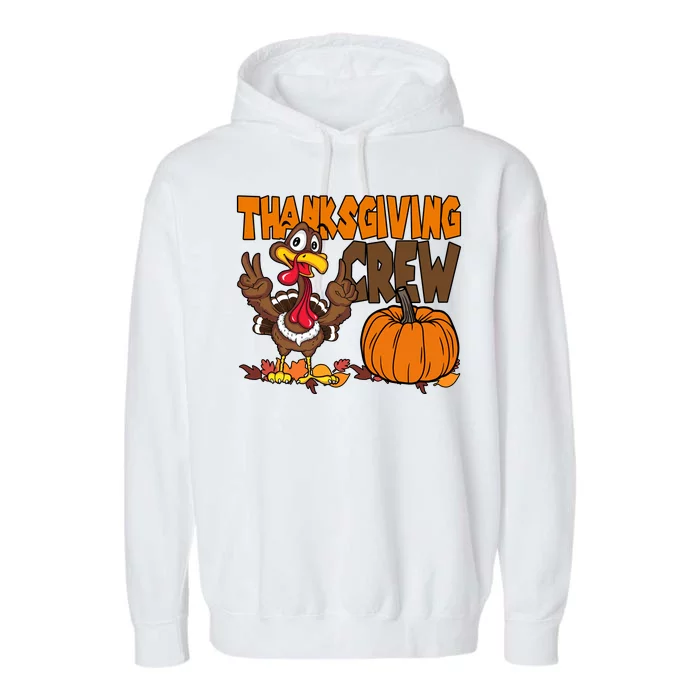 Thanksgiving Crew Funny Turkey Fall Garment-Dyed Fleece Hoodie