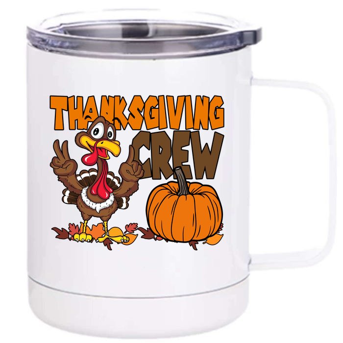 Thanksgiving Crew Funny Turkey Fall Front & Back 12oz Stainless Steel Tumbler Cup