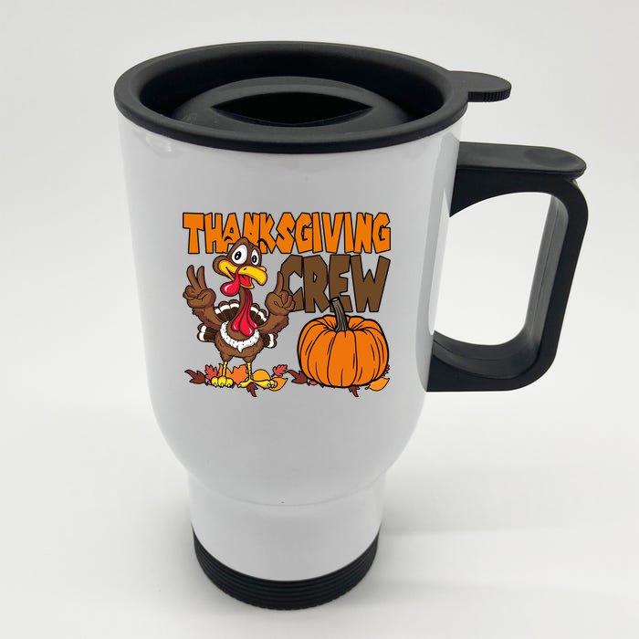 Thanksgiving Crew Funny Turkey Fall Front & Back Stainless Steel Travel Mug