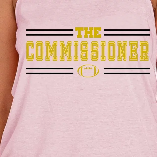 The Commissioner Football Logo Women's Knotted Racerback Tank