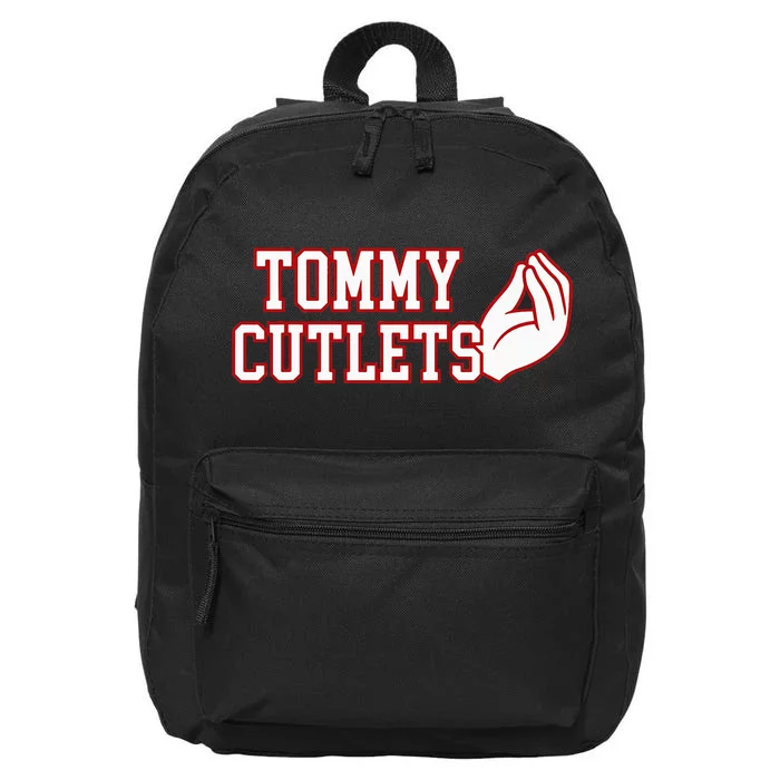 Tommy Cutlets Football Quarterback NY Italian Hand Gesture 16 in Basic Backpack