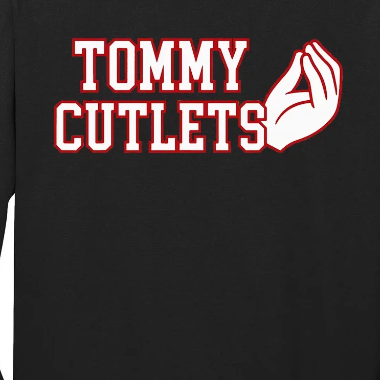 Tommy Cutlets Football Quarterback NY Italian Hand Gesture Tall Long Sleeve T-Shirt