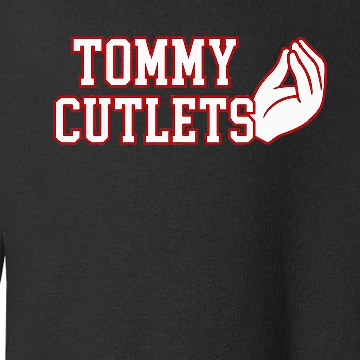 Tommy Cutlets Football Quarterback NY Italian Hand Gesture Toddler Sweatshirt