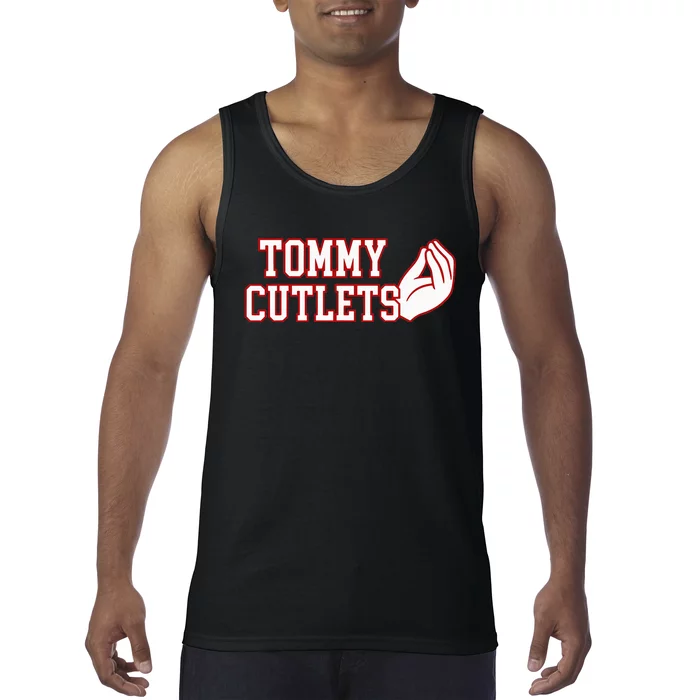 Tommy Cutlets Football Quarterback NY Italian Hand Gesture Tank Top