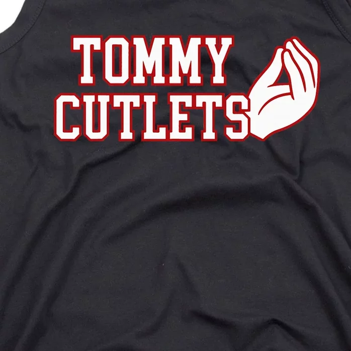 Tommy Cutlets Football Quarterback NY Italian Hand Gesture Tank Top