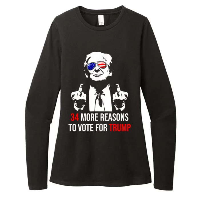 Trump Convicted Felon 34 More Reasons To Vote For Trump Womens CVC Long Sleeve Shirt