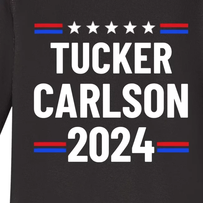 Tucker Carlson For President 2024 Baby Long Sleeve Bodysuit