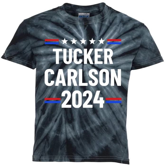 Tucker Carlson For President 2024 Kids Tie-Dye T-Shirt