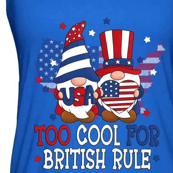 Too Cool For British Rule American Patriotic Gnomes July 4th Gift Ladies Essential Flowy Tank