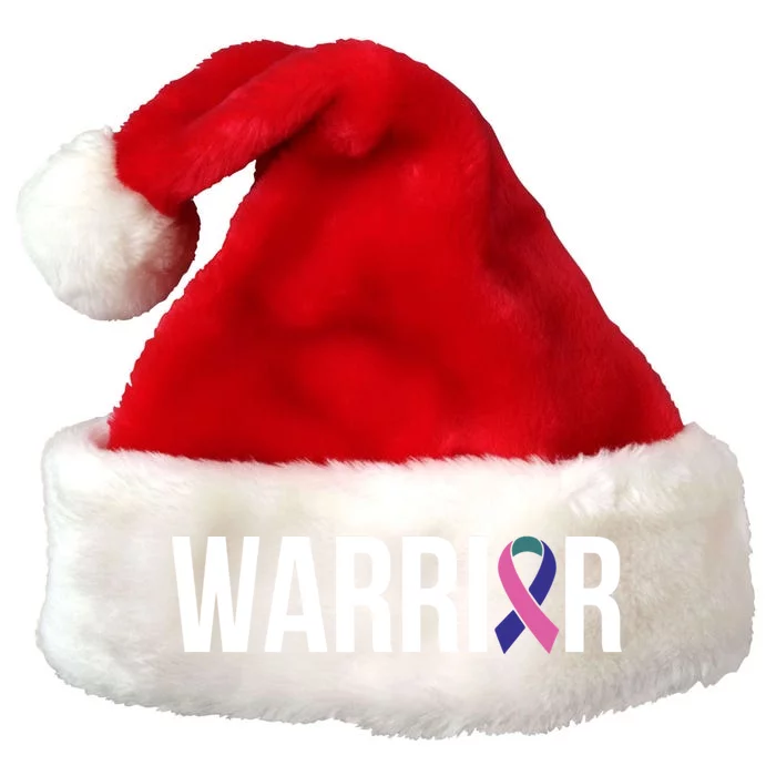 Thyroid Cancer Fight Cancer Ribbon Great Gift Premium Christmas Santa Hat