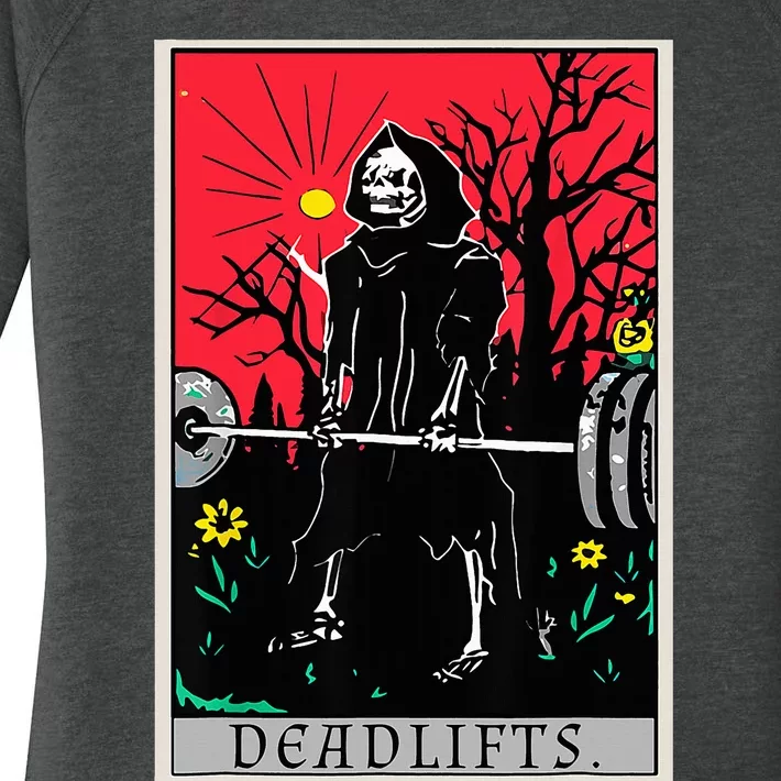 Tarot Card Funny Gym Deadlifts Workout Deadlift Fitness Women's Perfect Tri Tunic Long Sleeve Shirt