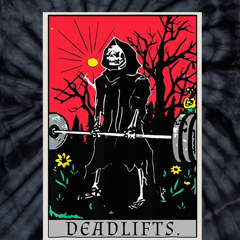 Tarot Card Funny Gym Deadlifts Workout Deadlift Fitness Tie-Dye T-Shirt