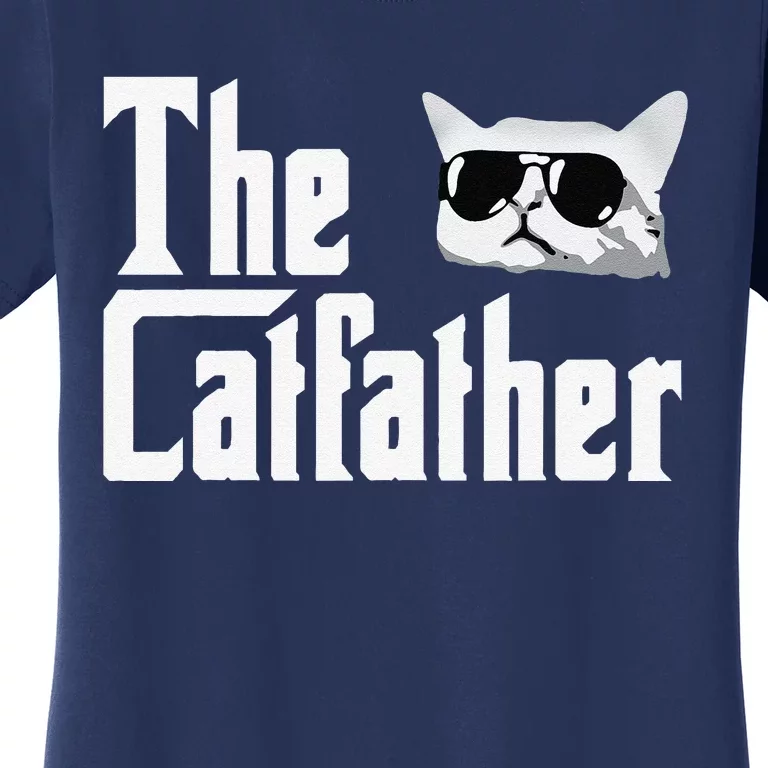 The Cat Father Papa Dad Funny Cat Happy Fathers Day Women's T-Shirt