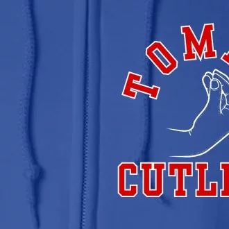 Tommy Cutlets Funny Italian Hand Gesture Football Design Full Zip Hoodie