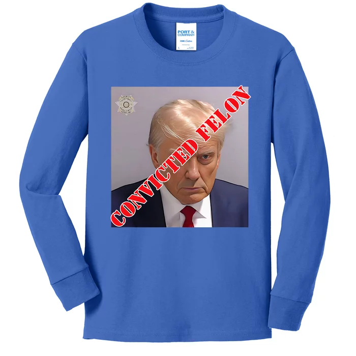 Trump Convicted Felon Kids Long Sleeve Shirt