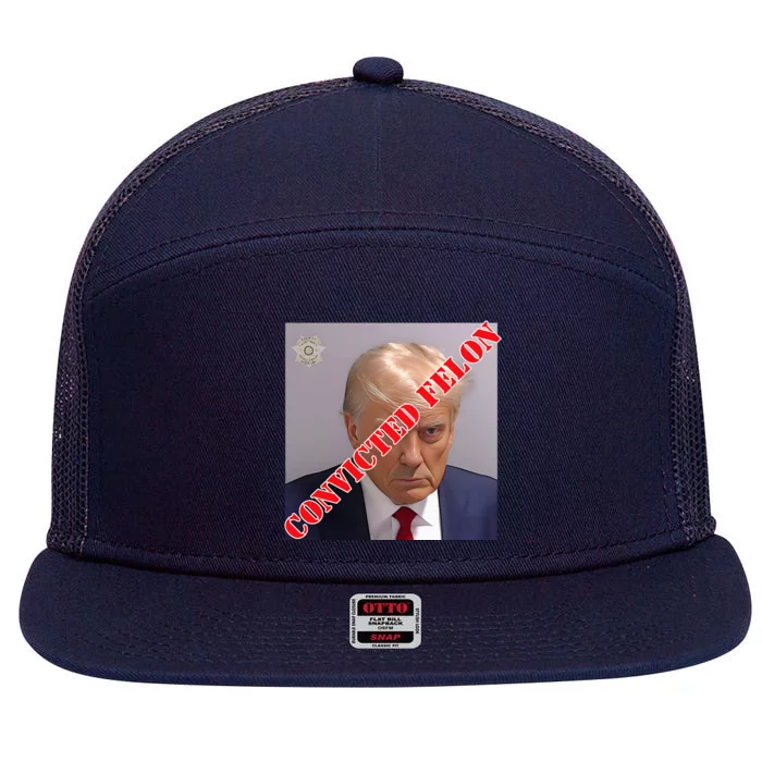 Trump Convicted Felon 7 Panel Mesh Trucker Snapback Hat