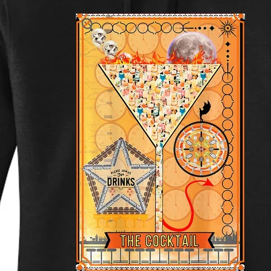 The Cocktail Funny Tarot Playing Card Women's Pullover Hoodie