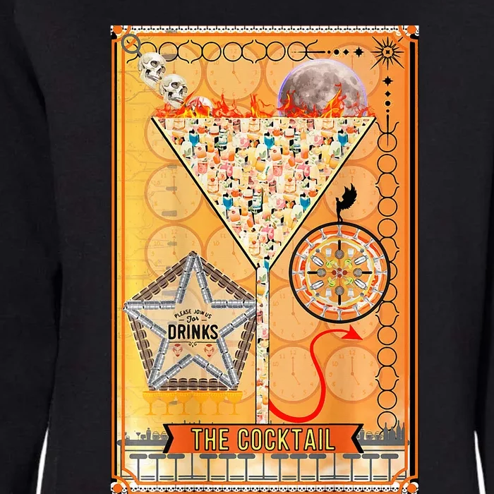 The Cocktail Funny Tarot Playing Card Womens California Wash Sweatshirt