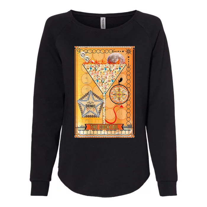 The Cocktail Funny Tarot Playing Card Womens California Wash Sweatshirt