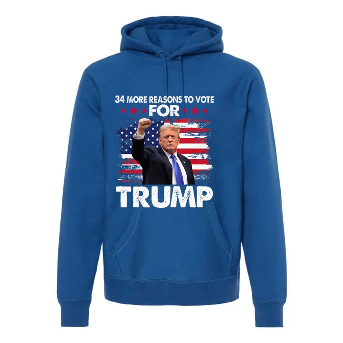 Trump Convicted Felon 34 More Reasons To Vote Premium Hoodie