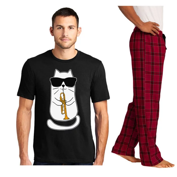 Trumpet Cat Funny Trumpet Player Pajama Set