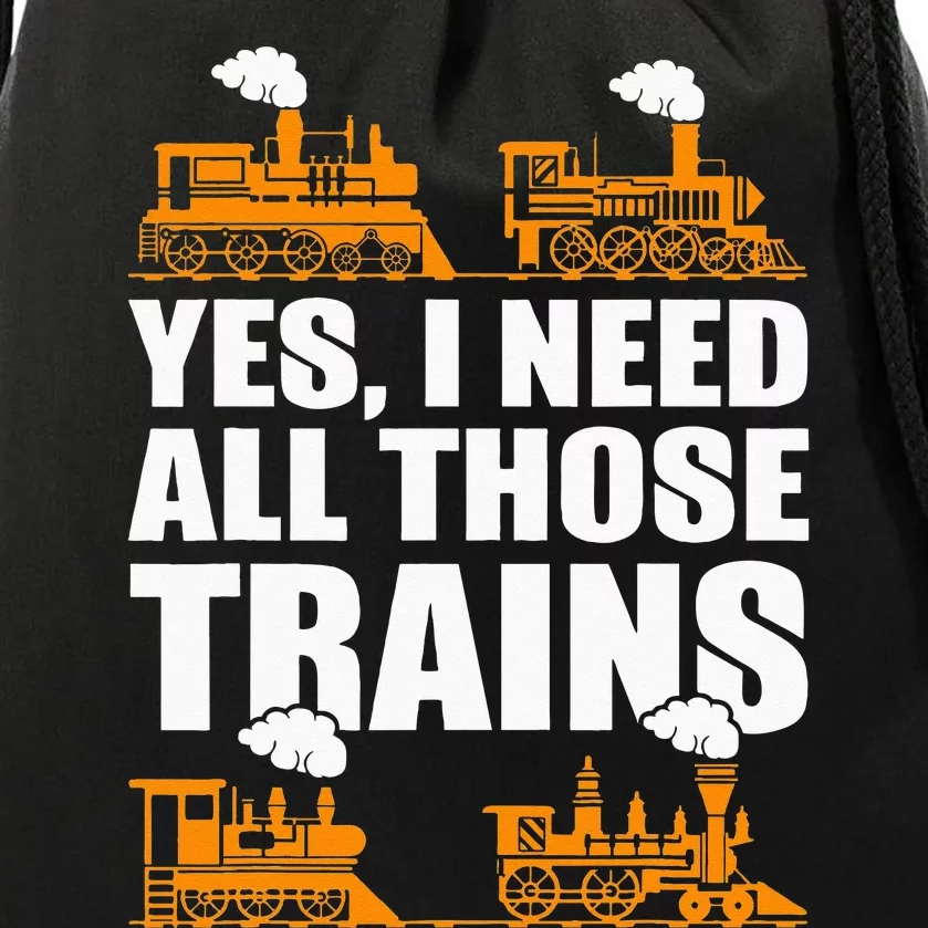 Train Collector Funny Model Train Drawstring Bag