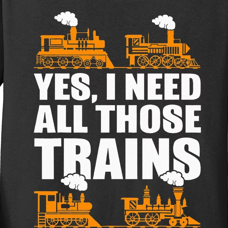 Train Collector Funny Model Train Kids Long Sleeve Shirt