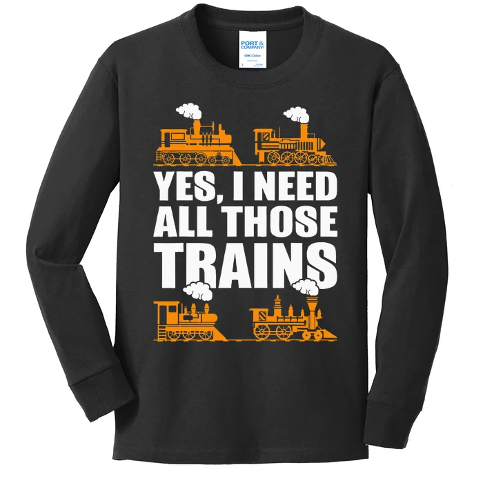 Train Collector Funny Model Train Kids Long Sleeve Shirt