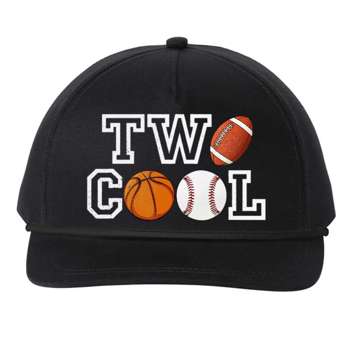 Two Cool For Birthday Boy Football Basketball Snapback Five-Panel Rope Hat