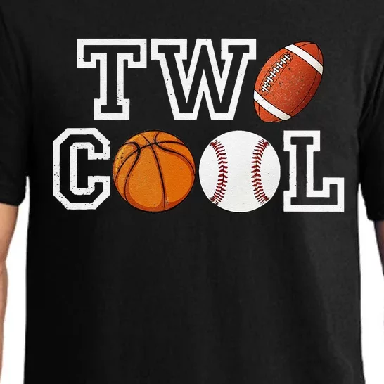 Two Cool For Birthday Boy Football Basketball Pajama Set