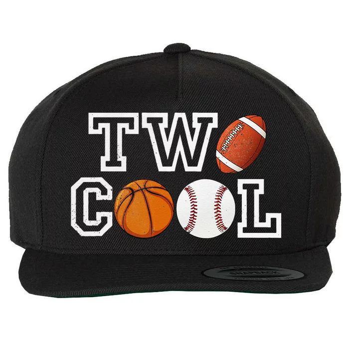 Two Cool For Birthday Boy Football Basketball Wool Snapback Cap