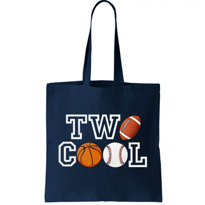 Two Cool For Birthday Boy Football Basketball Tote Bag