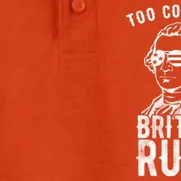 Too Cool For British Rule Usa Funny Dry Zone Grid Performance Polo