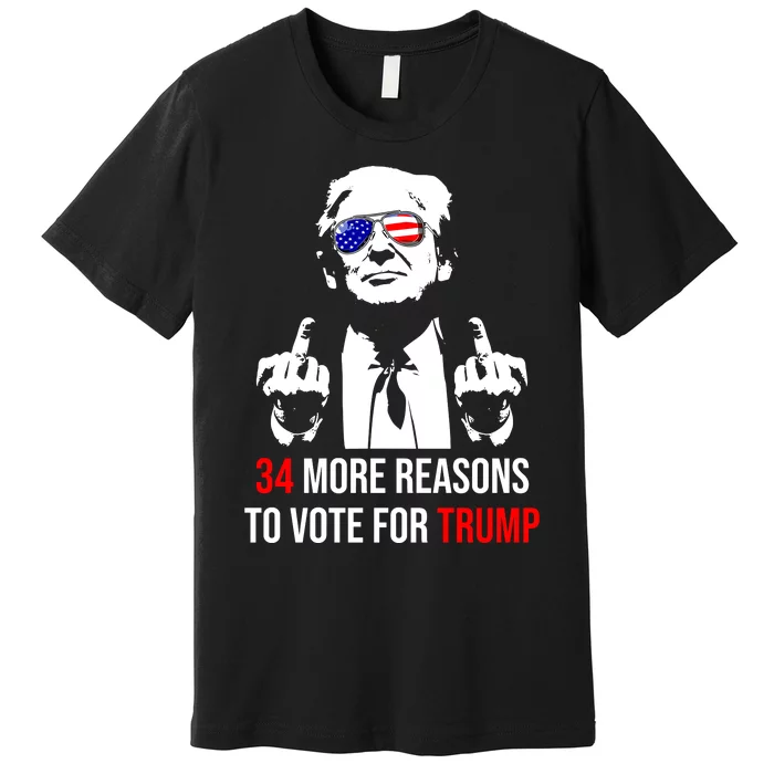 Trump Convicted Felon 34 More Reasons To Vote For Trump 2024 Premium T-Shirt