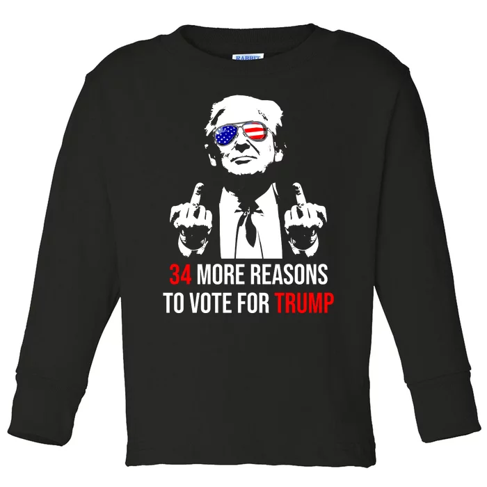 Trump Convicted Felon 34 More Reasons To Vote For Trump 2024 Toddler Long Sleeve Shirt