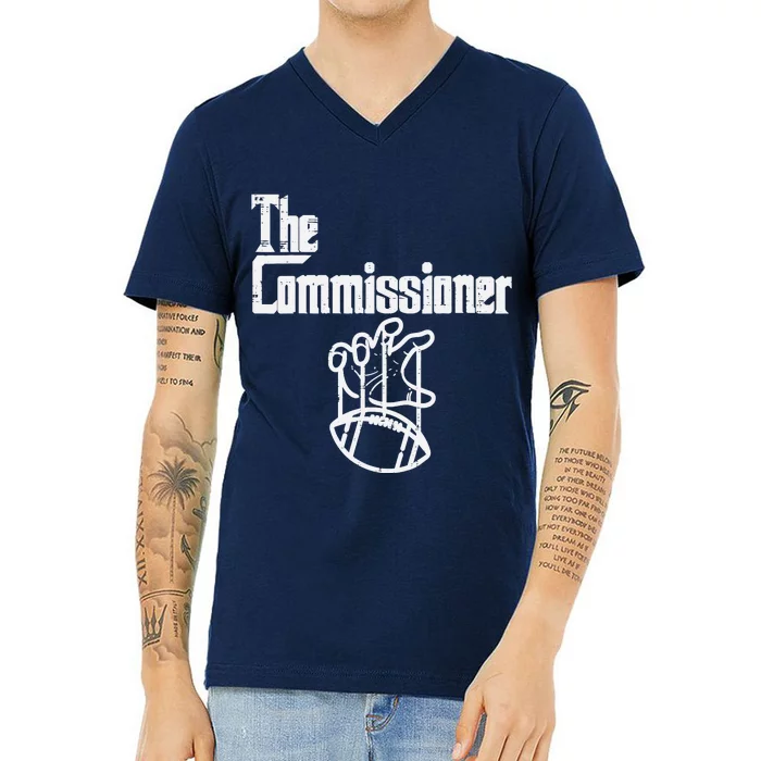 The Commissioner Fantasy Football Commish FFL V-Neck T-Shirt