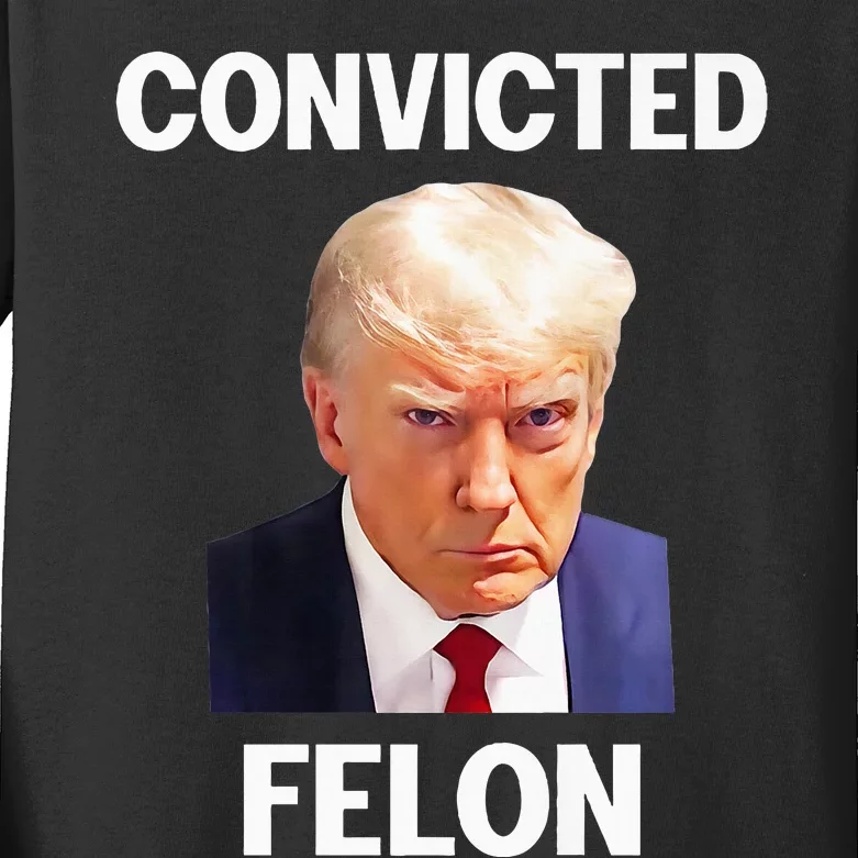 Trump Convicted Felon Kids Long Sleeve Shirt