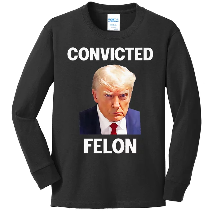 Trump Convicted Felon Kids Long Sleeve Shirt