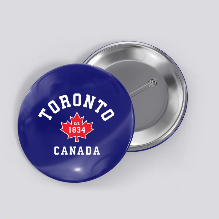 Toronto Canada Funny Gift Canadian Flag Maple Leaf Gift Button