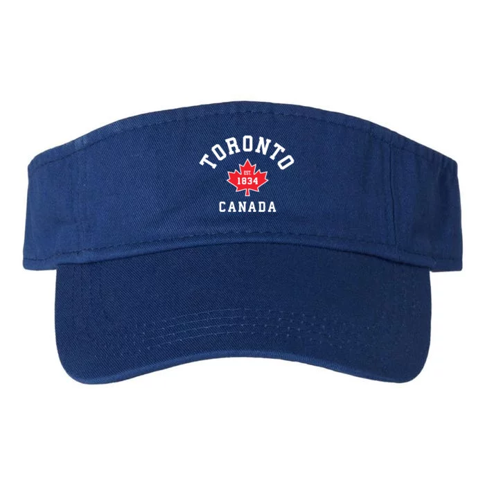 Toronto Canada Funny Gift Canadian Flag Maple Leaf Gift Valucap Bio-Washed Visor