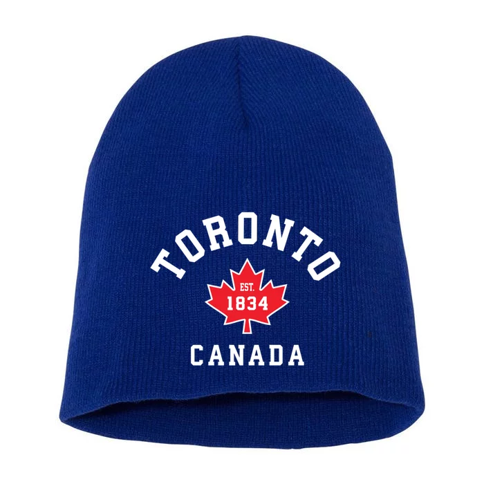 Toronto Canada Funny Gift Canadian Flag Maple Leaf Gift Short Acrylic Beanie